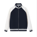 Stand up collar contrasting zipper jacket