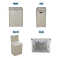 Laundry Hamper With Lid PE Rattan Powder Coating Frame...