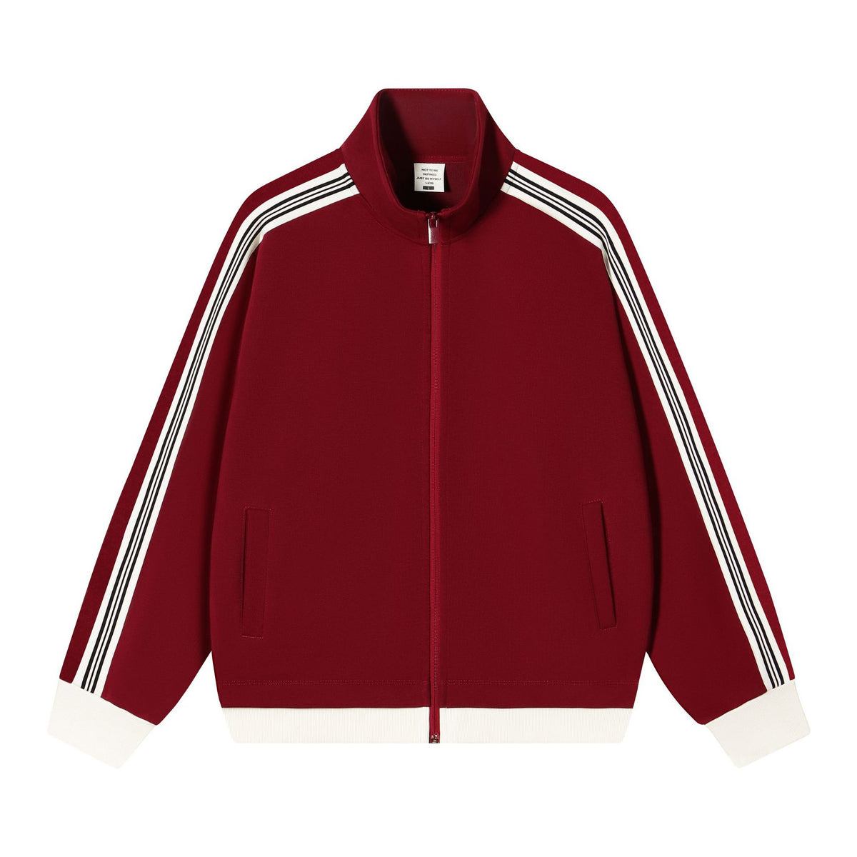 Collision ribbon zipper jacket for men