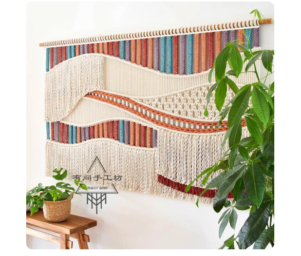 Colored striped tapestry