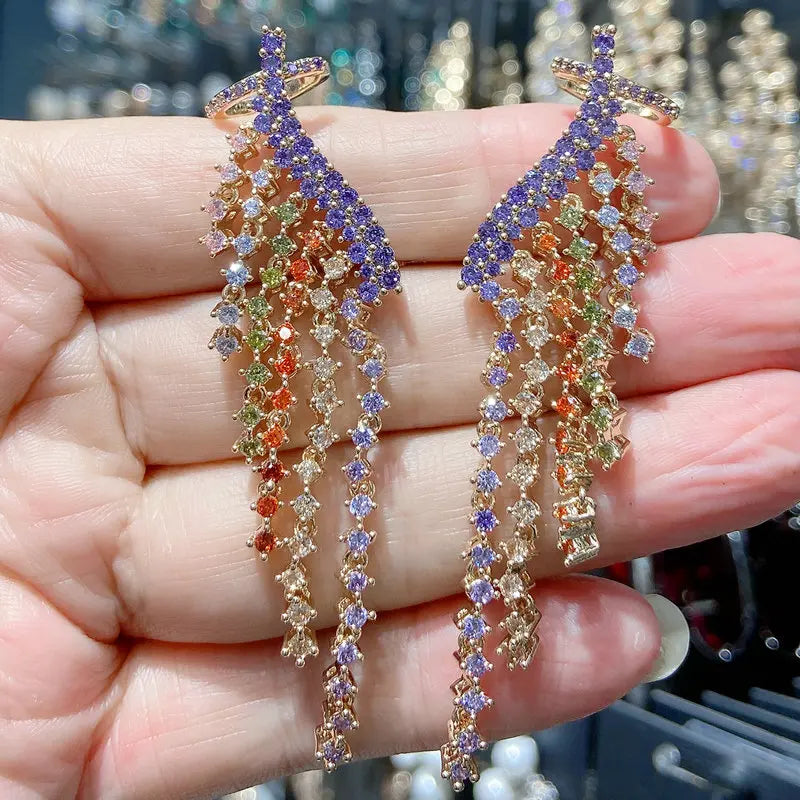 Vintage Rainbow Tassel Earring for Women