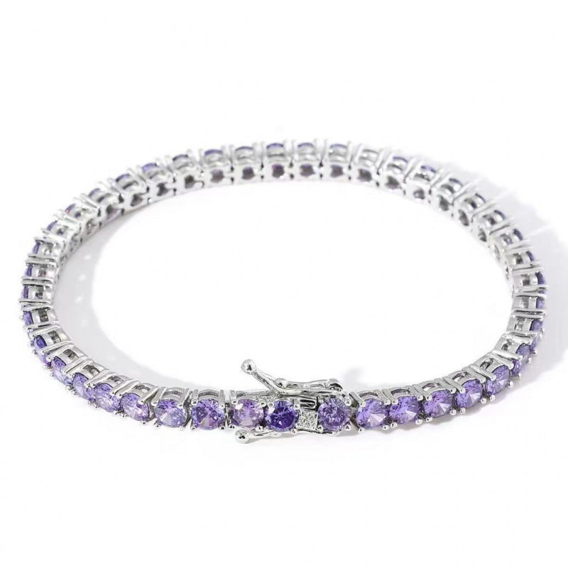 Hot selling tennis bracelet, high sparkling white zircon bracelet, silver jewelry, high-end feel, light luxury jewelry accessories