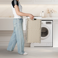 Laundry Hamper With Lid PE Rattan Powder Coating Frame...