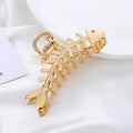 Metal fishbone hair clip