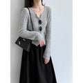 Deer West Circle Knit Wool Cardigan for Women Autumn...