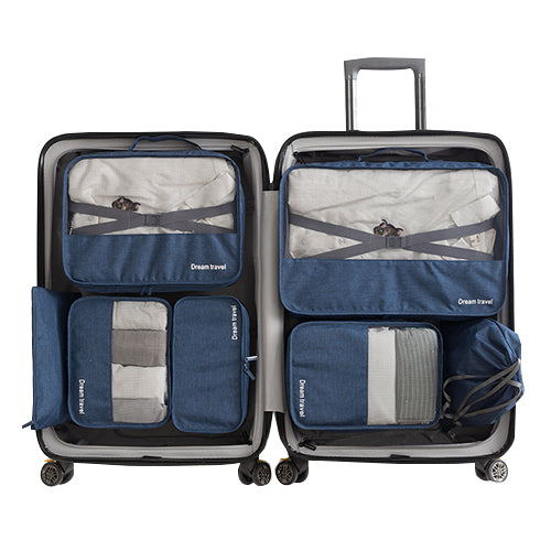 Waterproof Travel Tote System Durable 7 Pieces One Set Packing Cube Unisex Clothing Sorting Large Capacity Of Tidy Pouch