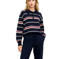 Striped contrasting long sleeved sweater for women in autumn and winter