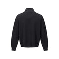 Distressed Jacquard Knit Loose Half-Zip High Neck Sweater Men