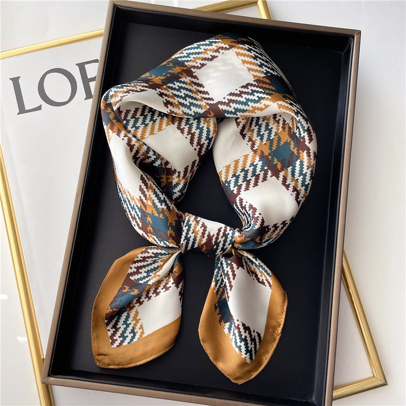 Checkered Scarf  Women's Square Scarf Professional Scarf