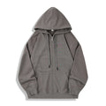 Hooded zipper long sleeved sweatshirt