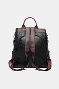 Cognac Faux Leather Backpack