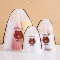 Drawstring Pocket Travel Packing Shoes Storage Drawstring Face Towel...