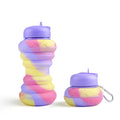 Donut Folding Silicone Bottle Foldable Outdoor Sports Goods Portable...