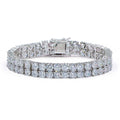 Hip Hop  Double-row 10mm Copper Micro-paved Zircon Bracelet