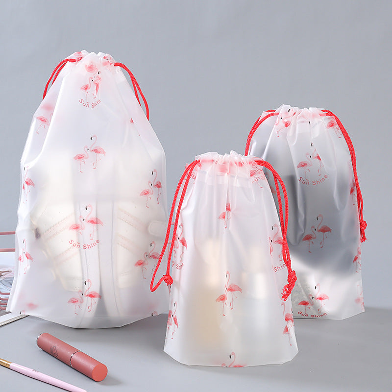 Drawstring Pocket Travel Packing Shoes Storage Drawstring Face Towel Bag Plastic PE Scrub Cute Packaging Bag