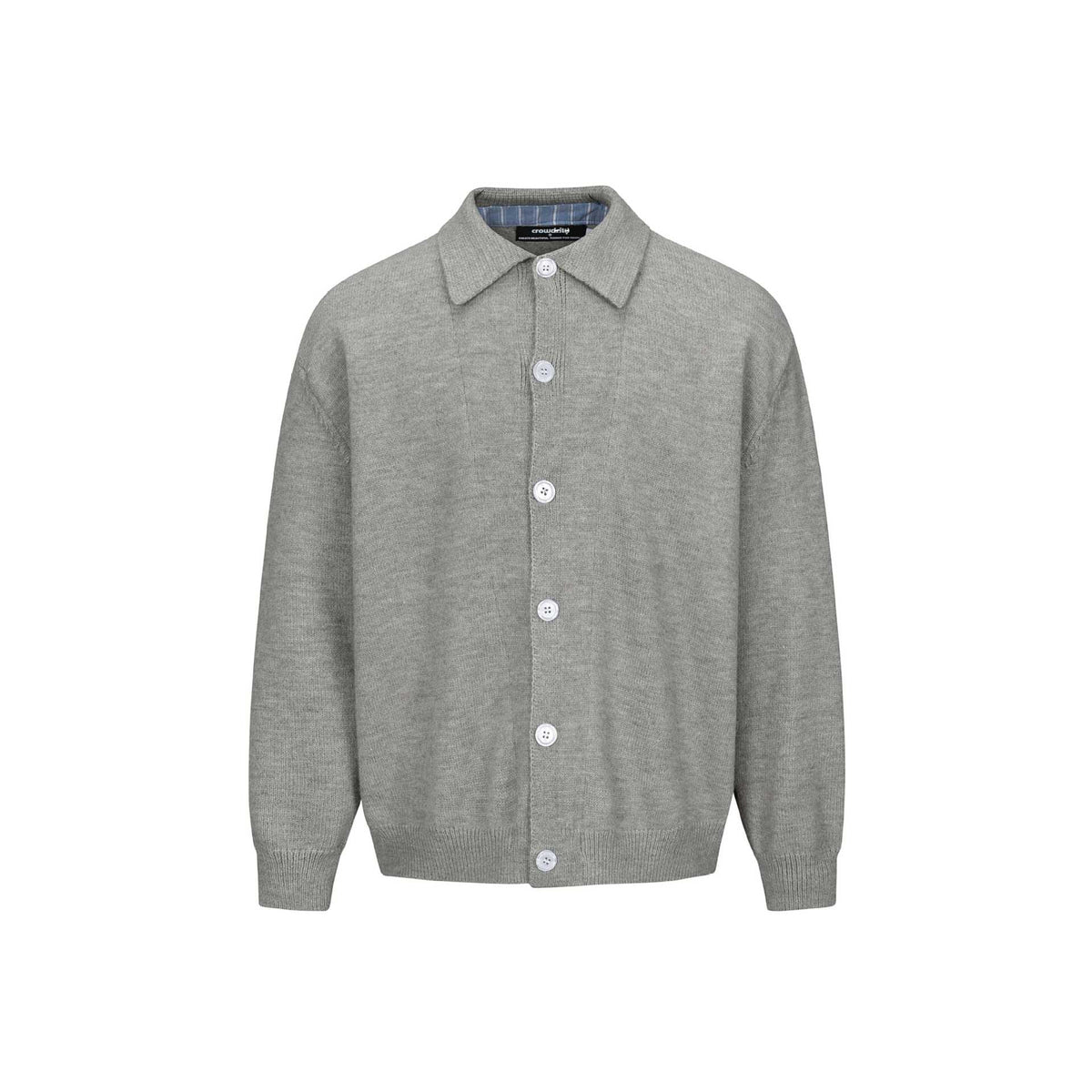 Long Sleeve  Front Placket  Loose Fit  Knit Cardigan Sweater