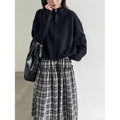 Deer West Stand Collar Zipper Drawstring Knit Sweater Women's...