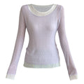 Wool Faux Two-Piece Long Sleeve Basic Top for Women...