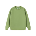 Solid color round neck pullover hoodie