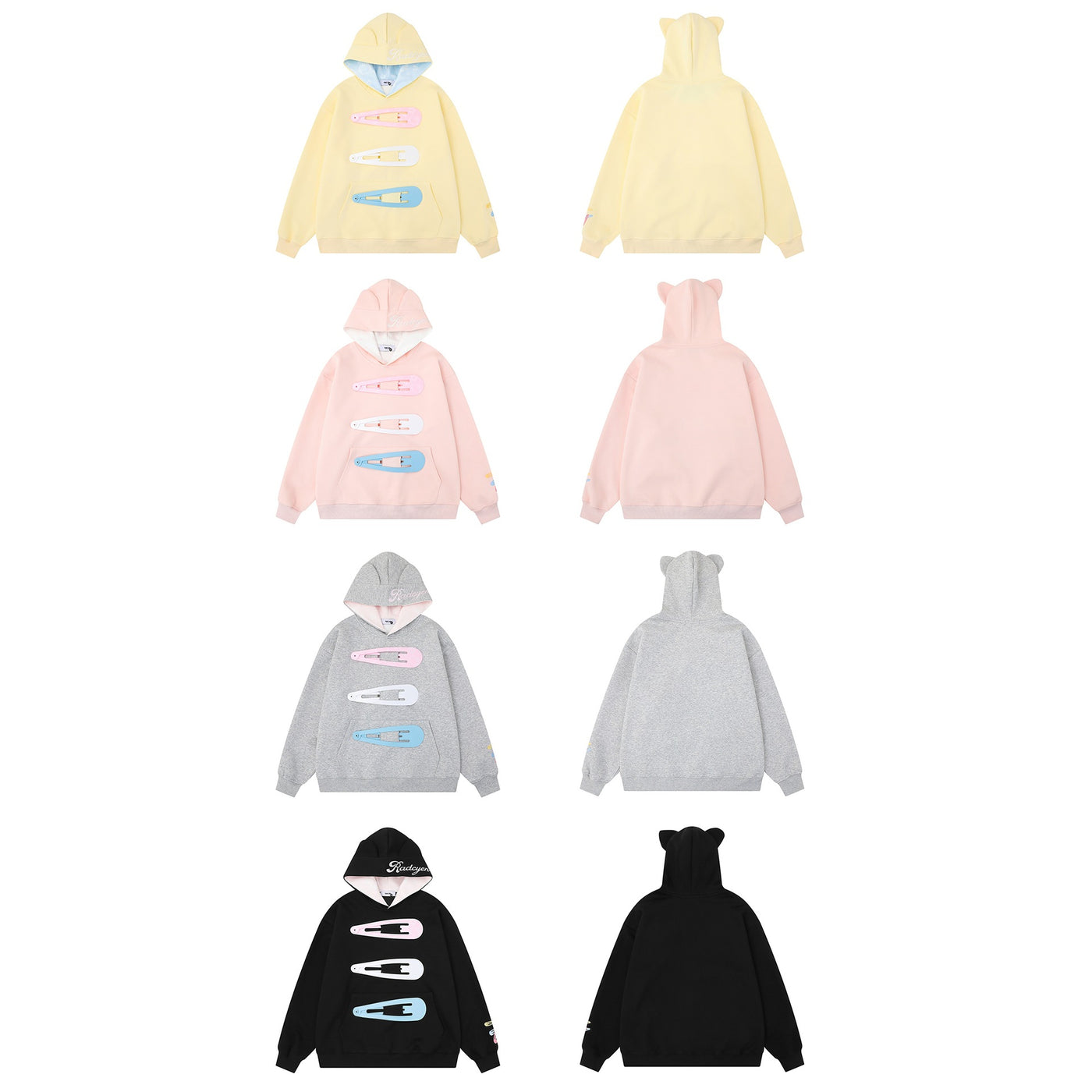 Colorful hair clip hoodie