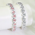 Romantic Trimmed Heart Shape 3A Zirconia Love Bracelet Copper...