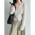 Deer West Circle Knit Wool Cardigan for Women Autumn...