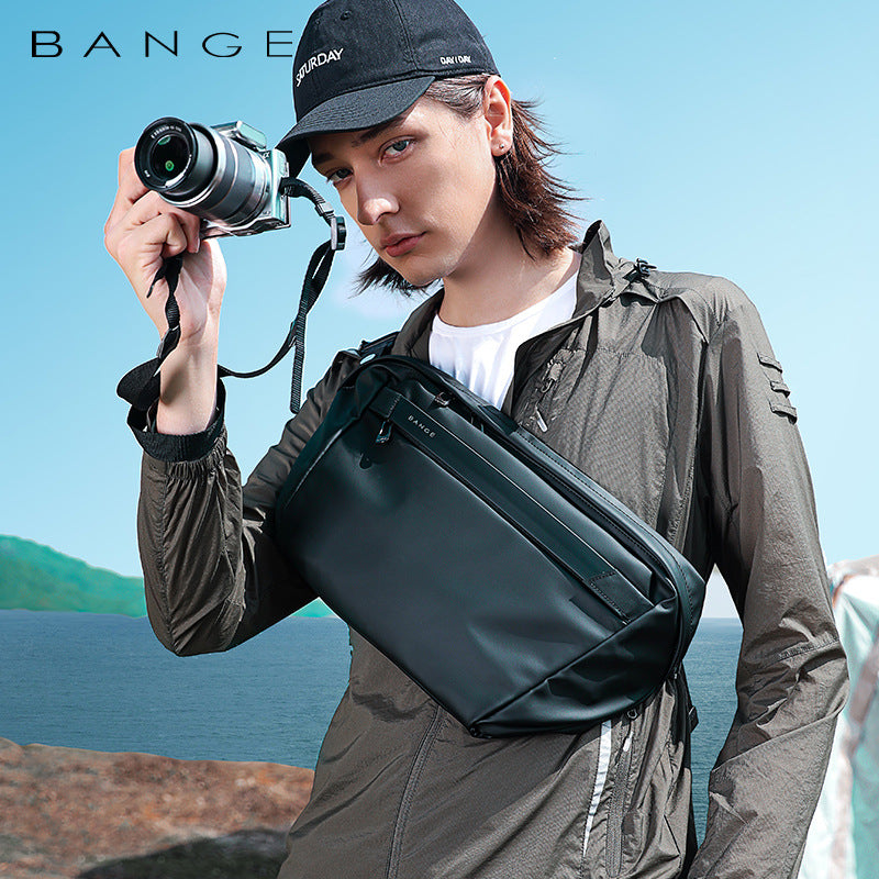 New Men's One Shoulder Messenger Bag Trendy Cool Chest Bag Large Capacity Light Weight Men's Bag Sling Bag
