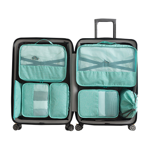 Waterproof Travel Tote System Durable 7 Pieces One Set Packing Cube Unisex Clothing Sorting Large Capacity Of Tidy Pouch