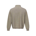 Distressed Jacquard Knit Loose Half-Zip High Neck Sweater Men