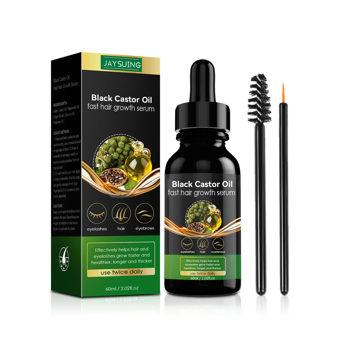 Castor Oil Hair Enhancing Serum, Nourishes Strengthens Thickens Hair And Prevents Hair Loss Hair Care Serum