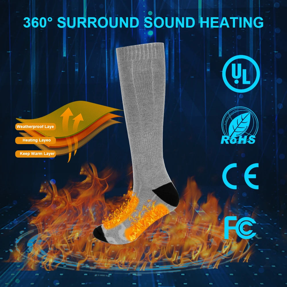 Heating Sock Three Modes Elastic Comfortable Water Resistant Electric Warm Sock Set