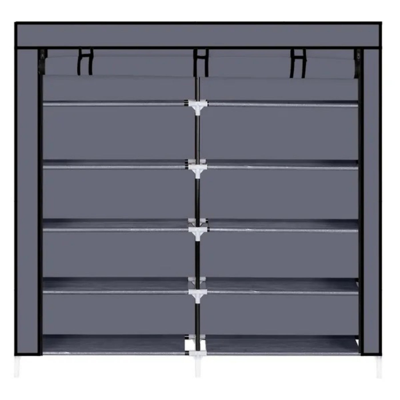 7 Tiers Portable Shoe Rack Closet Fabric Cover Shoe Storage Organizer Cabinet