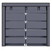 7 Tiers Portable Shoe Rack Closet Fabric Cover Shoe Storage Organizer Cabinet