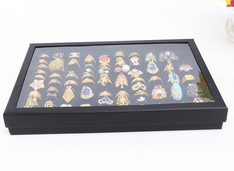 Slots Jewelry Ring Display Organizer Tray Holder Earrings Storage Box Case