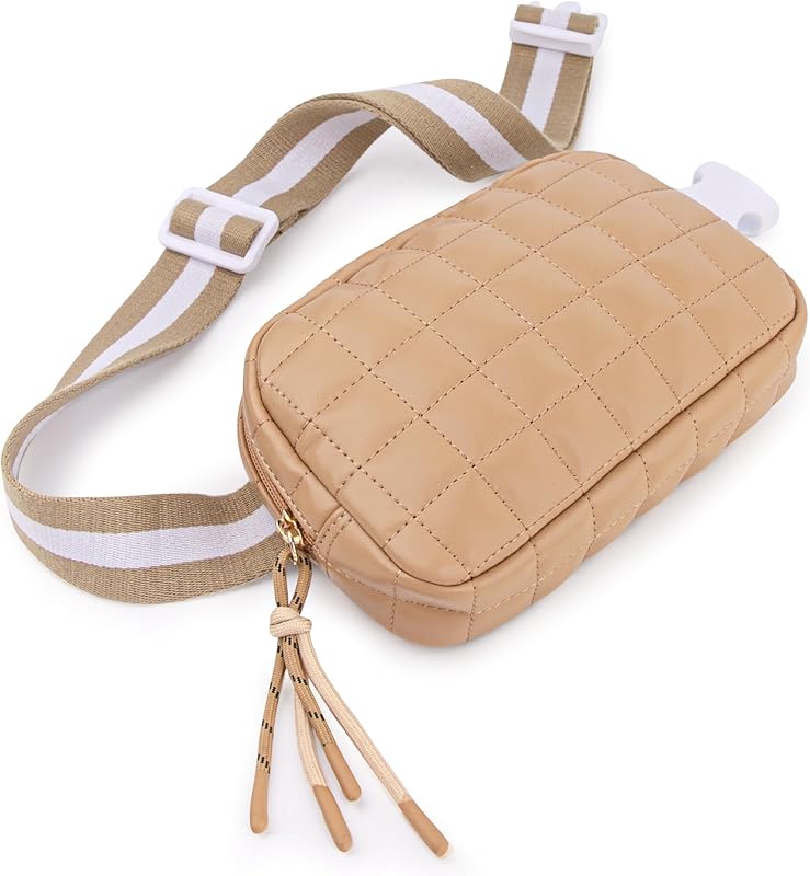 Viva Terry Women's Quilted Waist Pack  Small Puffy Sports Bag Adjustable Strap Ideal For Running, Travel, Hiking, And Fitness