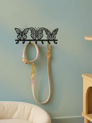 Modern Butterfly Metal Key Holder,Hand-made Iron Art With 7 Hooks, Wall Storage