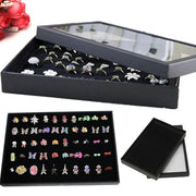 Slots Jewelry Ring Display Organizer Tray Holder Earrings Storage Box Case
