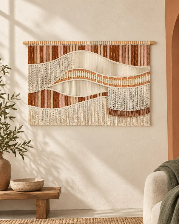 Colored striped tapestry