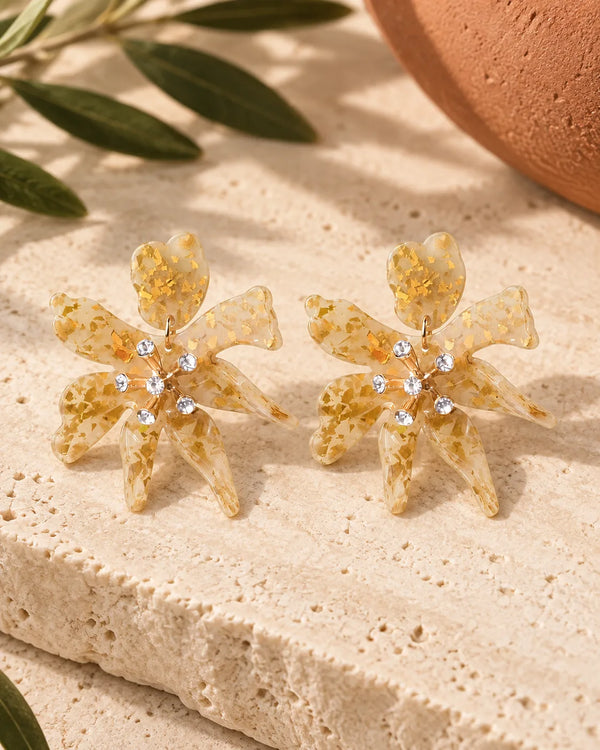 Resin earrings acrylic earrings flower shaped earrings vintage earrings