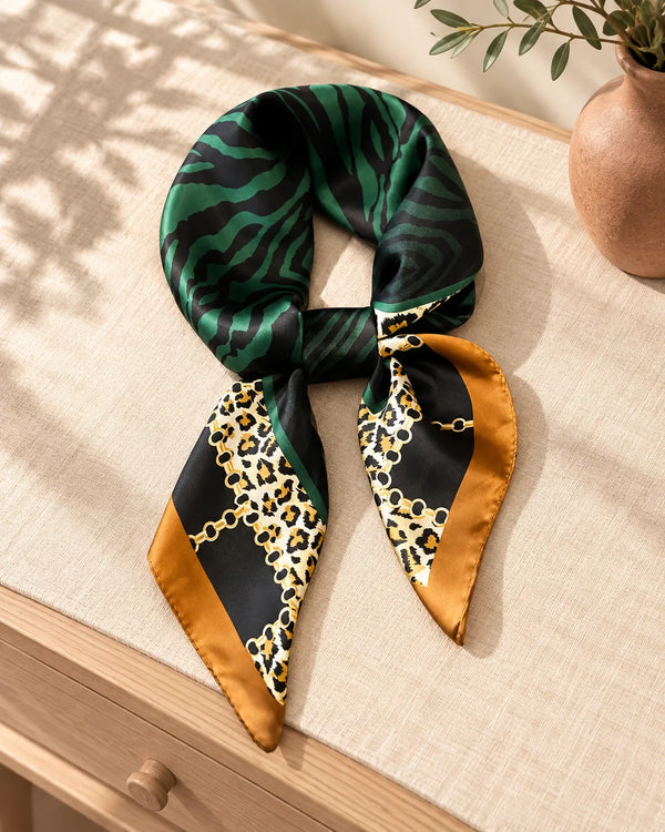 Small Square Scarf Women's Scarf Warm Scarf Leopard Pattern Fashion Scarf Warm and Cold Scarf
