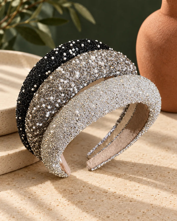Pearl-encrusted headband high cranial pressure headband