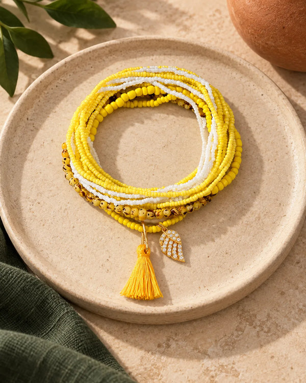 Handwoven tassel anklet for women