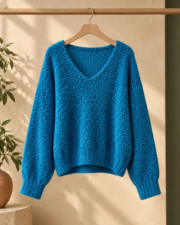 Women's Short V-Neck Knit Top