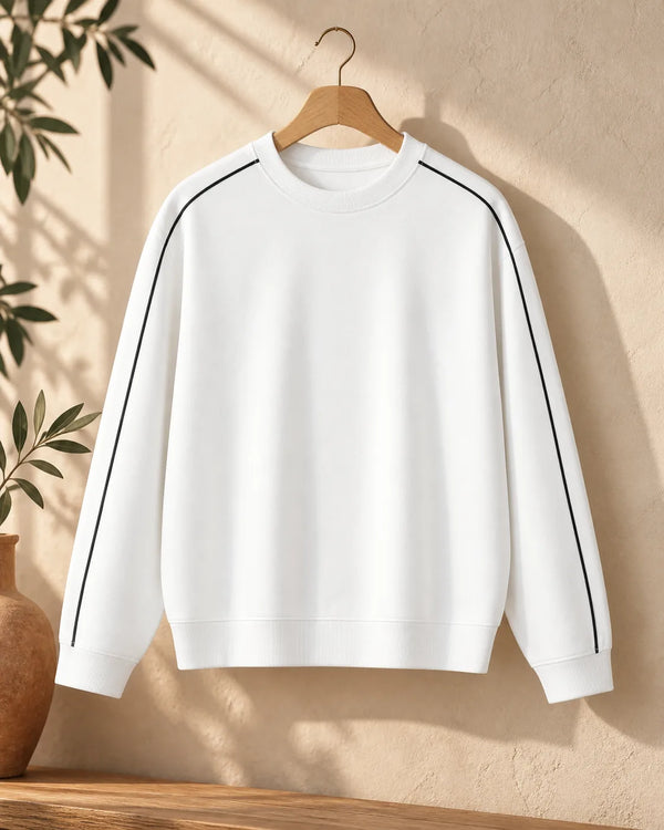 Color blocked round neck hoodie