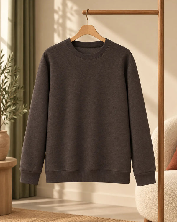 Loose fit crew neck long sleeve sweatshirt