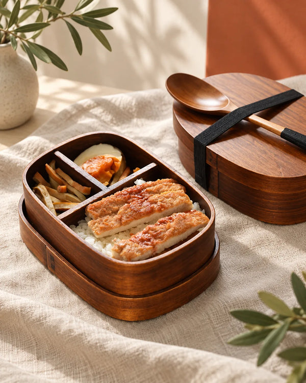 Japanese Creative Wooden Lunch Box Divided Lunch Box Student Lunch Box Lunch Box Dried Fruit Box Sushi Box