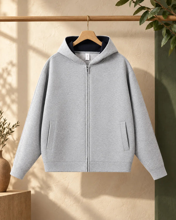 Color blocked zipper cardigan jacket