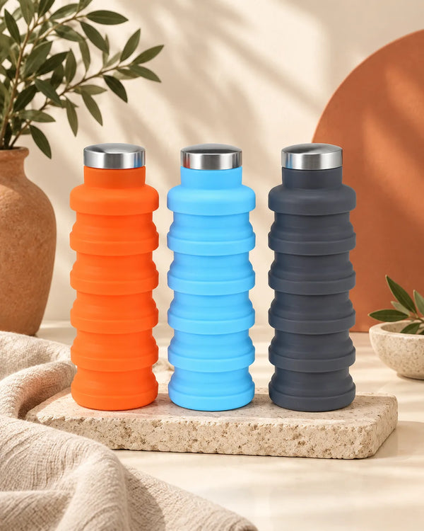 Water Bottle Portable Silicone Retractable Folding Water Bottle Outdoor Travel Telescopic Collapsible Bottle Plastic With Lid