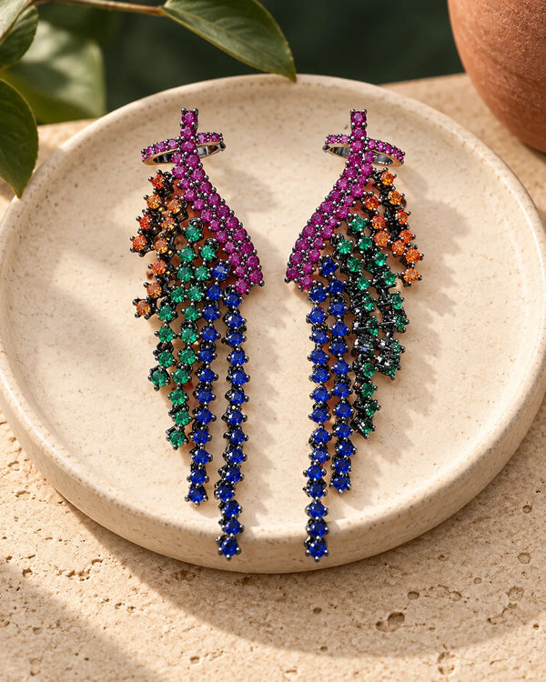 Vintage Rainbow Tassel Earring for Women