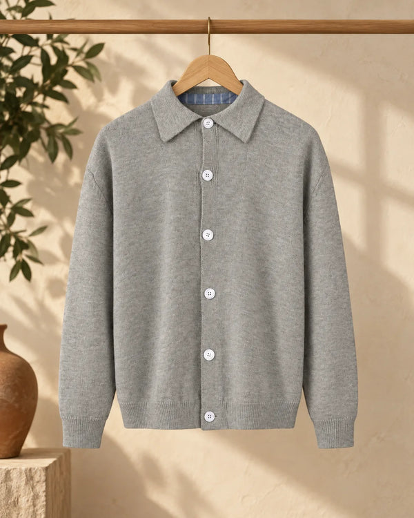 Long Sleeve  Front Placket  Loose Fit  Knit Cardigan Sweater